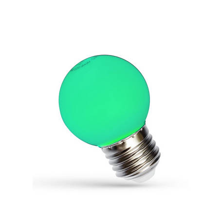 Żarówka LED PCV kulka E27 1W ZIELONA SPECTRUM