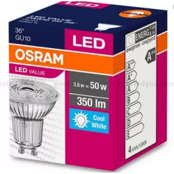 Żarówka LED GU10 3,6W 230V 36° neutralna NW OSRAM