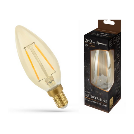 Żarówka LED E14 świecowa 2W 230V RETROSHINE
