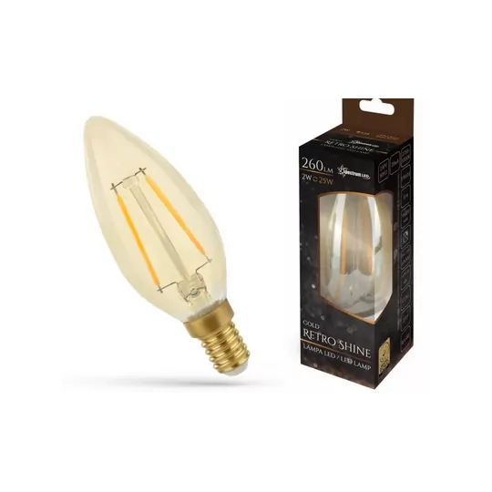 Żarówka RETRO LED E14 świecowa 2W 230V RETROSHINE WOJ+14070 SPECTRUM