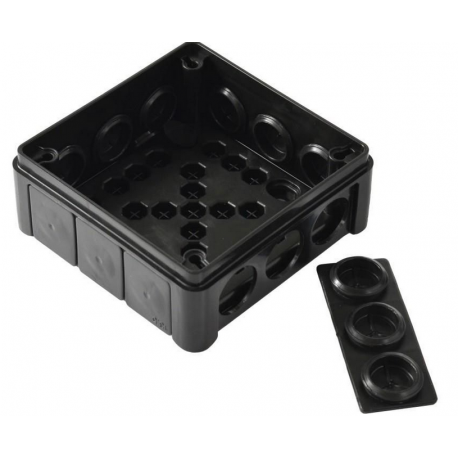 Black n/t box 90x90x30 with rubbers 041-05 ViPlast