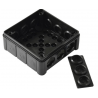 Black flush box 90x90x30 with rubbers 041-05 ViPlast