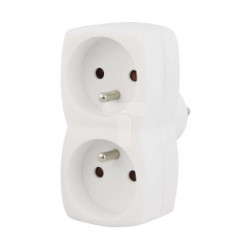 Plug splitter. 2GN z/u P0028 white Emos