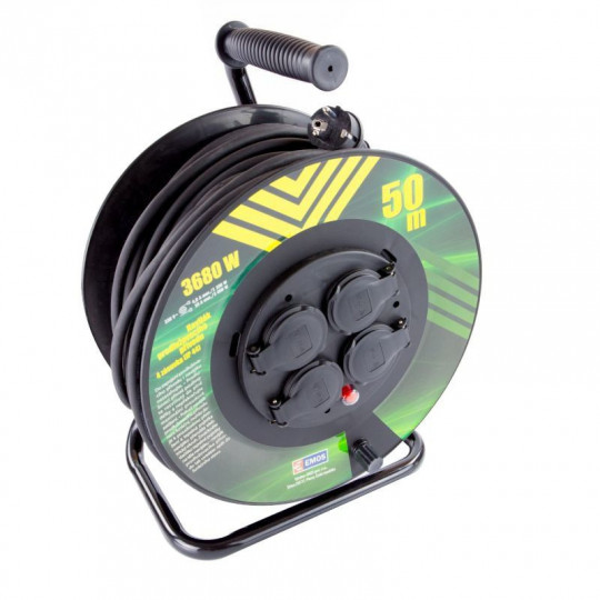 Reel extension cable 50m 3x1.5 E-038 IP44 EMOS