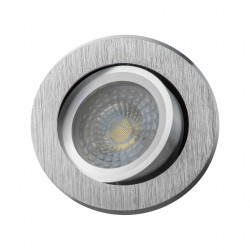 RODA silver brushed round ceiling light LUMILIGHT