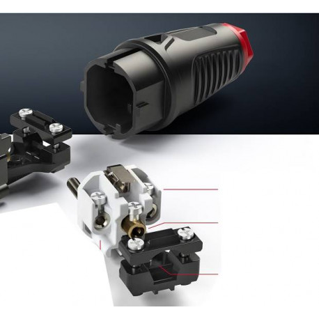 Rubber plug z/u uni-schuko IP54 Taurus2 0521-SR PCE