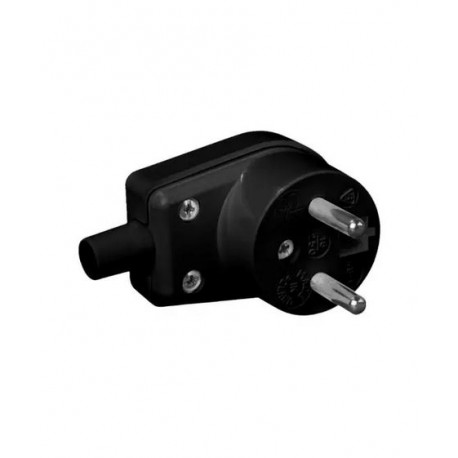 Angle plug z/u 16A black WB-6 3300-02 ELEKTRO-PLAST