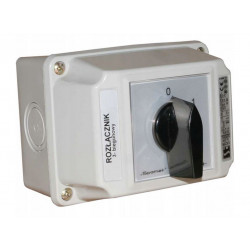 Cam switch 0-1 3P 25A in housing ŁK25R-2.8211OB2 IP 65 SPAMEL