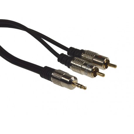 Kabel wtyk min jack 3,5mm / wtyk 2xRCA 1,5m 005130 BOWI