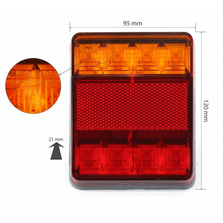 Set of LED tail lights for 12V INTERLOOK machine trailers