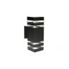 Lampa elewacyjna kinkiet dwukierunkowy 2xE27 kwadrat kolor czarny MEGAKABEL - 360° presentation